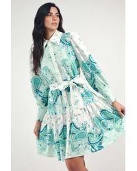 Msn-Collection - Patterned A-Line Mini Dress - Lyst