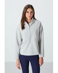 TOMMY LIFE - Oversized Plush Half-Zip Hooded Sweatshirt - Lyst
