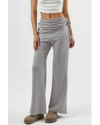 Hiccup - Modal Touch High Waist Wide Leg Pants With Gathering Detail - Lyst