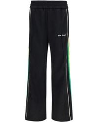 Palm Angels - Zwarte Polyester Sportbroeken - Lyst