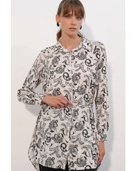Bigdart - Floral Viscose Crepe Belted Long Shirt - Lyst