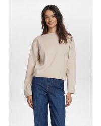 Numph - Numph 703863 Nucarma Crop Pullover 5697 Taupe - Lyst
