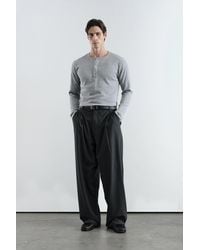 Giesto - Wide Leg Striped Pleated Pants - Lyst
