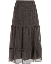 Dreimaster - Maxi Rok Dames Zwart En Wit - Lyst