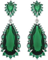 Luxenter - Emerald Zirconia Metalllegierungs-Ohrringe Mit Rhodium-Finish – Cakrolm - Lyst