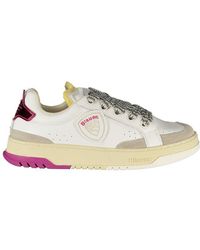 Blauer - Witte Polyurethaan Sneakers - Lyst