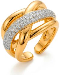 Luxenter - Ring Met Glanzende Zirkonia, Afgewerkt - Lyst