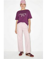 Bianco Lucci - Cotton Boat Neck Printed T-Shirt - Lyst