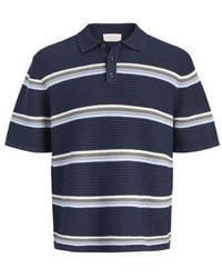 Jack & Jones - Jormaine Knit Stripe Polo Sn Dessin - Lyst