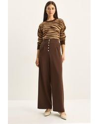 Bianco Lucci - High Waist Wide Leg Palazzo Pants - Lyst