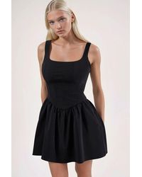 Hiccup - Square Collar A-Form Mini Dress - Lyst