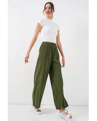 Bigdart - Wide Leg Trousers With Elastic Waist - Lyst
