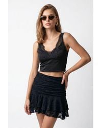 MixRay - High-Waist Lace Mini Skater Skirt - Lyst