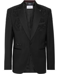 Philipp Plein - Wollen Blazer Lord Fit Met Monogram - Lyst