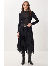 Happiness İstanbul - High Waist Floral Midi A-Line Skirt - Lyst