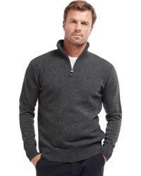 Barbour - Half Zip Trui Antraciet Gemêleerd Wol - Lyst