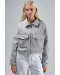 Busem - Crop Gabardine Jacket With Zipper And Pocket - Lyst
