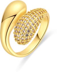 Luxenter - Ring Aus Brillantem Metall Und Zirkonia-Legierung, Gefertigt - Lyst