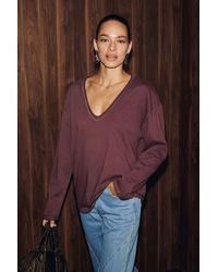 Grimelange - Oversized V-Neck Long Sleeve Blouse - Lyst