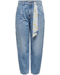 ONLY - High Waist Balloon Jeans Onlverna Light Denim - Lyst