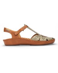 Pikolinos - Tan Leather Cushioned Wedge Sandal Shoes - Lyst