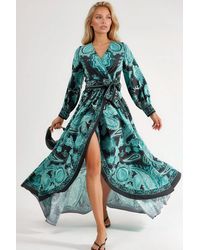 Msn-Collection - Floral Tie Detail Midi Dress - Lyst