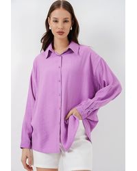 Bigdart - Oversized Long-Sleeve Button-Up Shirt - Lyst