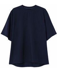 Basiclo - Oversized Premium T-Shirt Marineblauw - Lyst