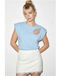 Bianco Lucci - Cut Out Crew Neck T-Shirt - Lyst