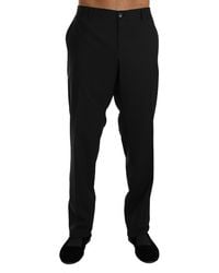 Dolce & Gabbana - Zwarte Jurk Formele Broek Mannen Wollen Broek - Lyst