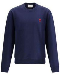 Ami Paris - Blauwe Katoenen Sweatshirt - Lyst