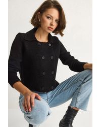 Bianco Lucci - Ribbed Knitwear Cardigan - Lyst