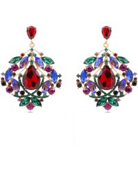 Luxenter - Ohrringe Mit Mehrfarbigem Kristall 18K Goldfarben - Lyst
