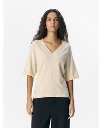 Object - Objthess 2/4 Lo V-Neck Knit Top Noo - Lyst