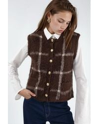 Hiccup - Plaid Crew Neck Sweater Vest With Buttons - Lyst