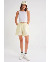 MixRay - High-Waisted Textured Cotton Shorts - Lyst