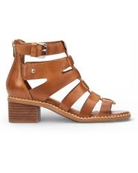 Pikolinos - Leather Block-Heel Gladiator Sandals - Lyst
