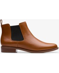 Clarks - Taylor Shine Tan Leather Laarzen - Lyst