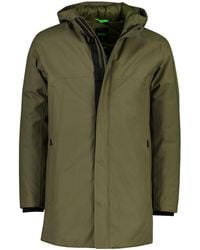 BOSS - Parka Jas Boss Donkergroen Polyester - Lyst