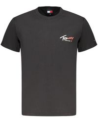 Tommy Hilfiger - Zwarte Katoenen T-Shirt - Lyst
