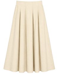 MixRay - High Waist A-Line Midi Skirt - Lyst