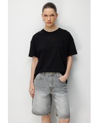 MixRay - Oversized Crew Neck Plain T-Shirt With Slit - Lyst