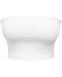 MixRay - Strapless Crop Bandeau Blouse - Lyst