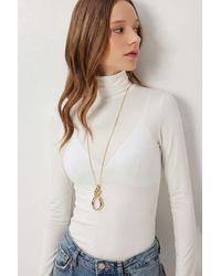 Happiness İstanbul - Slim Fit Turtleneck Blouse - Lyst