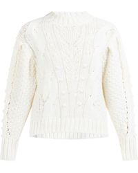 Dreimaster - Strick Pullover Damen Wollweiss - Lyst