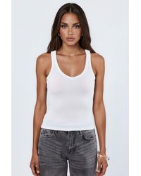 Busem - V-Hals Geribbelde Tanktop - Lyst