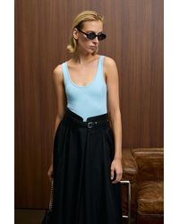 Grimelange - Slim Fit Tanktop Met U-Hals En Drukknopen - Lyst