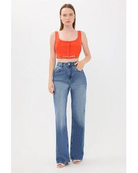 Hiccup - Square Neck Buttoned Cami Tank Top With Belt Detail - Lyst