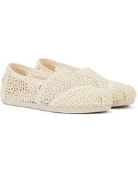 TOMS - Apargata Crochet Natural Espadrilles Sandal Textile - Lyst