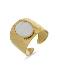 Luxenter - Ring Aus 18K Gelbgold Mit Weißem Perlmutt - Lyst